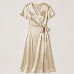 Celeste Satin Wrap Dress